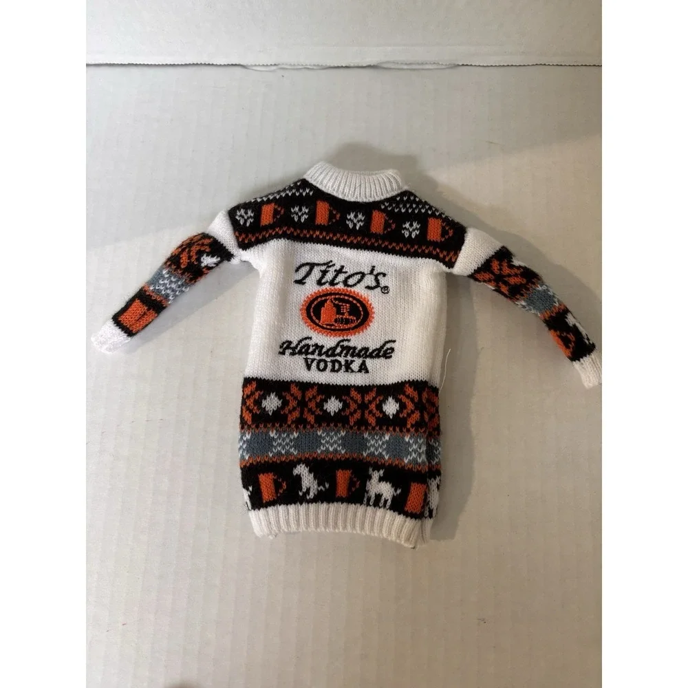 Titos Vodka Bottle Sweaters Ugly Xmas Holiday Set of 2 bar‎ novelty